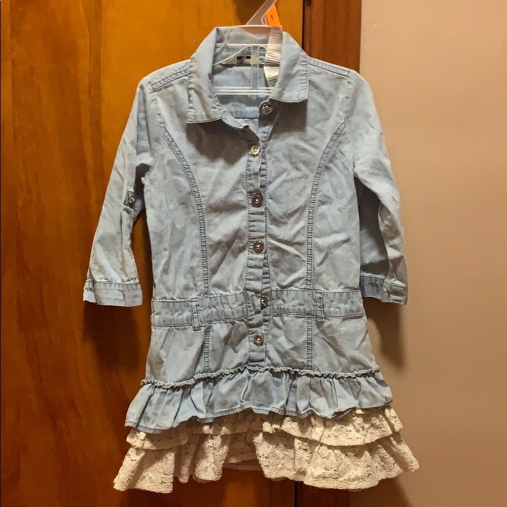 Guess 5t kids denim and lace dress